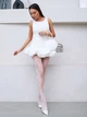 Белые ажурные колготки S - изображение 4