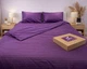 Постільна білизна LARA сатин-страйп LUX violet d13226е180 з простирадлом на резинці 180х200х25 євро - зображення 1