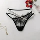 Сексуальні мереживні стрінги з блискучим перехресним поясом Honey Fashion Accessories S/M чорний (2-274) - изображение 10