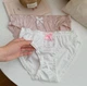 Набор слипов женских трусиков Хэллоу Китти Hello Kitty, белье Хелоу Кити с розовыми стразами и бантиком (2 шт в наборе), XS/S - изображение 2