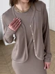 Кофта в рубчик бежевая Merlini Артуа 110001122 размер 2XL-3XL - изображение 4