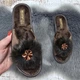 Тапочки жіночі Белста коричневі з хутряним помпоном та відкритим носком -2 40р (26 см) 2459 - зображення 1