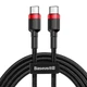 Дата кабель Baseus Cafule Type-C to Type-C Cable PD 2.0 60W (2m) (CATKLF-H) Черный / Красный - изображение 1