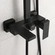 Душевая система WEZER PRO16-02-BLACK, излив - переключатель на лейку, 3-функции, черный - изображение 6