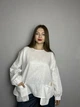 Женская блуза льняная оверсайз с накладными карманами KAPTSOVA MKKS9025-3 - Oversize 42/52, Білий - изображение 3