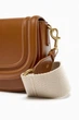 Жіноча сумка-кросбоді Zara Shoulder Bag Коричнева Широкий ремінь - изображение 2
