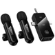 Петличный беспроводной микрофон HOCO L20C Fair dual-mic 3in1 (Lightning/Type-C/3.5) (Black) (249928) - изображение 1