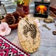 Великий кулон з декором листочок натуральний камінь пейзажна яшма - зображення 1