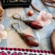 Серьги Роксолана натуральный камень красная яшма - изображение 1