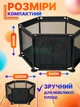 Компактный детский игровой манеж ограждение с металлическим каркасом для игр в помещении и на свежем воздухе, 125×64 см, черный - изображение 3