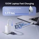 Сетевое зарядное устройство Baseus EnerFill FE11 100W Fast Charger 2C+U White (EU) - изображение 6