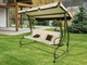 Большая садовая качеля Avko Relax Beige – раскладная, на 4 места, усиленный каркас, прочная и легкая в уходе ткань, мягкий матрас на сиденье и спинке. - изображение 4