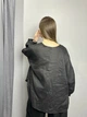 Женская блуза льняная оверсайз с накладными карманами KAPTSOVA MKKS9025-3 - Oversize 42/52, Чорний - изображение 6