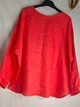 Женская блуза льняная оверсайз с накладными карманами KAPTSOVA MKKS9025-3 - Oversize 42/52, Червоний - изображение 3