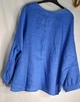 Женская блуза льняная оверсайз с накладными карманами KAPTSOVA MKKS9025-3 - Oversize 42/52, Електрик - изображение 3