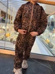 Костюм худи и брюки джогеры для девочки леопардовые, 110 см - изображение 5