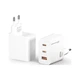 Зарядний пристрій Grand-X GaN 2xUSB-C + 1xUSB 65W PD3.0 QC4.0 AFC SCP FCP white (CH-990W) - зображення 3