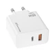 Зарядное устройство Grand-X GaN 1xUSB-C + 1xUSB 65W PD3.0 QC4.0 AFC SCP FCP white (CH-960W) - изображение 3
