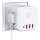 Тройник для розетки с USB портами 3 розетки и 3 порта USB 1 Type-C с выключателем и зарядкой юсб - изображение 1