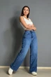 Джинсы женские It’s Basic 2499 Wide Leg с высокой талией ровные от бедра с выточками на бедрах 34 светло синие - изображение 6