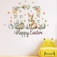 Набор пасхальных наклейки Кролик яйца цветы Happy Easter Набор М 100х120см декор стен окон матовая - изображение 1