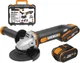Szlifierka kątowa akumulatorowa Worx Li-Ion 20V 2.0/4.0 Ah 125 mm WX803 (6924328321606) - obraz 3