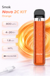 Многоразовая POD-система Smok Novo 2C KIT Orange 800 мАч электронная сигарета Смок Ново до 20 Вт универсальность картриджей в оранжевом цвете - изображение 3
