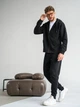 Мужской спортивный костюм со змейкой демисезонный Teamv Oversize ZIP черный XXL - изображение 2