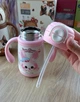 Термос - поильник с ручками для напитков 350 мл Jam Bear Diller, розовый - изображение 10