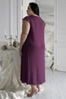 Ночная рубашка повседневная из вискозы длинная XXL+ Нсл1255 Сливовый, 3XL - изображение 3