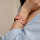 Браслет-косичка из натуральной кожи розовый(BB_30003141) - изображение 4