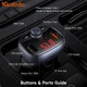 Автомобильный Bluetooth FM-трансмиттер McDodo CC-5950 72W USB-A + USB-C с дисплеем и быстрой зарядкой Black - изображение 8