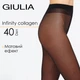 Женские матовые колготки обработанные коллагеном Giulia INFINITY COLLAGEN 40 4 Black-nero, черные капроновые, без шортиков - изображение 1