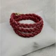 Браслет женский тонкая косичка из кожи бордовый(BB_30001740) - изображение 3