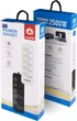 Сетевой фильтр XoKo SP-5-2-1, 2м, 5 розеток, 2 USB-A, 1 USB-C, выключатели каждой розетки Черный (XK-SP-5-2-1-BK) - изображение 13