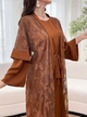 Жіночий Костюм (сукня+кардіган) SHEIN 920292-3 S коричневий (2000005248924) - зображення 4