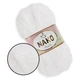 Nako Paris, Білий №208, фантазійна пряжа з довгим ворсом, 100 г / 245 м, 40% преміум акрил / 60% поліамід, для одягу, аксесуарів і декору - зображення 1