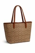 Женская сумка Coach City Tote In Signature Canvas кожа шопер коричневая - изображение 2