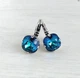 Серьги Hand Made винтажные с кристаллами-хамелеонами Swarovski цвета Bermuda Blue - изображение 1