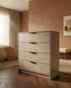 Совремённый комод в спальню, прихожую, детскую 1000×450×900 GYLKA RIVA, 4 ящика на телескопических направляющих полного выдвижения Кашемир - изображение 2