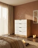 Совремённый комод в спальню, прихожую, детскую 1000×450×900 GYLKA RIVA, 4 ящика на телескопических направляющих полного выдвижения Белый/Дуб Артизан - изображение 3