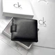 Чоловічий гаманець CALVIN KLEIN натуральна шкіра 10 × 8,5 см Чорний (LUX1459) - зображення 2