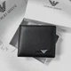 Мужской кошелек ARMANI натуральная кожа 11,5 × 9,5 см Черный (LUX1397) - изображение 1