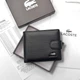 Мужской кошелек LACOSTE натуральная кожа 10,5 × 8,5 см Черный (LUX1445) - изображение 1