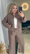 Костюм женский прогулочный льняной кофейного цвета 37546 54/56 - изображение 3