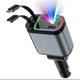 Автомобільний зарядний пристрій 4в1 з проектором зоряного неба, USB + Type-C + Lightning, 100W, швидка зарядка в прикурювач, адаптер для авто на 4 пристрої - зображення 1