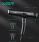 Фен VGR V-469 професійний 2400 Вт з BLDC мотором 110000 про хв, фен для волосся з 4 швидкостями та 4 температурами, холодне обдування, Turbo режим, фен для укладання та сушіння волосся для салону та дому - зображення 5