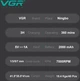 Тример VGR V-930, акумуляторний тример для стрижки волосся і бороди, T-лезо з нержавіючої сталі, 4 насадки, 2000 мАг, 300 хв роботи, LED-дисплей, роторний двигун 6500 об/хв, USB Type-C зарядка, професійний тример для окантовки та контурів зелена - изображение 2