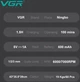 Тример VGR V-964, акумуляторний тример для бороди та вусів, 3 насадки, Li-Ion 600 mAh, 100 хв роботи, LED-дисплей, роторний двигун 6000–7000 об/хв, USB Type-C зарядка, компактний і легкий, для точного стрижки та окантовки - изображение 4