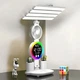 Настільна LED-лампа з вентилятором, годинником і термометром KRX-104 — 4 в 1 для навчання та роботи біла - зображення 1